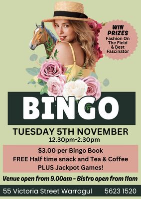 Cup Day Bingo Warragul Downtowner